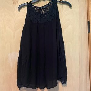 Juniors small shoulder cutout long sleeve lacy top